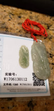 Load image into Gallery viewer, 10% OFF- Certified Natural Jadeite Emerald A*Jade HandCarved Lucky Dragon Ruyi Pendant W0112