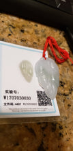 Load image into Gallery viewer, 10% OFF- Certified Natural Jadeite Emerald A*Jade HandCarved Lucky Leaf Pendant W0030