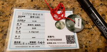 Load image into Gallery viewer, 10% OFF- Certified Natural Jadeite Emerald A*Jade HandCarved Lucky Safety Donut Pendant W0008