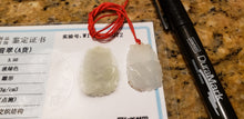 Load image into Gallery viewer, 10% OFF- Certified Natural Jadeite Emerald A*Jade HandCarved Lucky White Rat YuanBao Pendant W0072