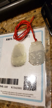 Load image into Gallery viewer, 10% OFF- Certified Natural Jadeite Emerald A*Jade HandCarved Lucky White Rat YuanBao Pendant W0072