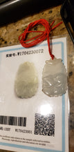 Load image into Gallery viewer, 10% OFF- Certified Natural Jadeite Emerald A*Jade HandCarved Lucky White Rat YuanBao Pendant W0072