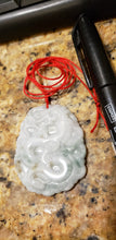 Load image into Gallery viewer, 10% OFF- Certified Natural Jadeite Emerald A*Jade HandCarved Lucky Dragon Pendant W0194