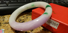 Load image into Gallery viewer, 10% OFF- 57/58/59mm Certified Natural Lavender Jadeite Emerald A*Jade HandCarved Lucky Round Bracelet Bangle GX261