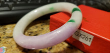 Load image into Gallery viewer, 10% OFF- 57/58/59mm Certified Natural Lavender Jadeite Emerald A*Jade HandCarved Lucky Round Bracelet Bangle GX261