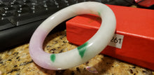 Load image into Gallery viewer, 10% OFF- 57/58/59mm Certified Natural Lavender Jadeite Emerald A*Jade HandCarved Lucky Round Bracelet Bangle GX261