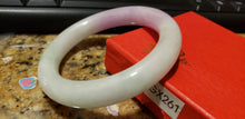 Load image into Gallery viewer, 10% OFF- 57/58/59mm Certified Natural Lavender Jadeite Emerald A*Jade HandCarved Lucky Round Bracelet Bangle GX261