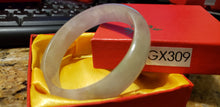 Load image into Gallery viewer, 10% OFF- 57/58/59mm Certified Natural Lavender Jadeite Emerald A*Jade HandCarved Bracelet Bangle GX309