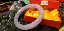Load image into Gallery viewer, 10% OFF- 56/57/58mm Certified Natural Lavender Jadeite Emerald A*Jade HandCarved Lucky Round Bracelet Bangle GX675