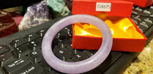 Load image into Gallery viewer, 10% OFF- 56/57/58mm Certified Natural Lavender Jadeite Emerald A*Jade HandCarved Lucky Round Bracelet Bangle GX675