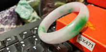 Load image into Gallery viewer, 10% OFF- 56/57/58mm Certified Natural Light Green Jadeite Emerald A*Jade HandCarved Lucky Bracelet Bangle GX471