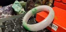 Load image into Gallery viewer, 10% OFF- 56/57/58mm Certified Natural Light Green Jadeite Emerald A*Jade HandCarved Lucky Bracelet Bangle GX471