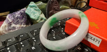 Load image into Gallery viewer, 10% OFF- 56/57/58mm Certified Natural Light Green Jadeite Emerald A*Jade HandCarved Lucky Bracelet Bangle GX471