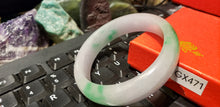 Load image into Gallery viewer, 10% OFF- 56/57/58mm Certified Natural Light Green Jadeite Emerald A*Jade HandCarved Lucky Bracelet Bangle GX471