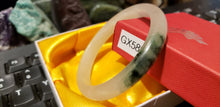 Load image into Gallery viewer, 10% OFF- 55/56/57mm Certified Natural Light Green Jadeite Emerald A Jade HandCarved Lucky Bracelet Bangle GX589