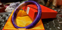 Load image into Gallery viewer, 10% OF- 66/67/68mm Certified Natural Lavender Purple Emerald Jade A HandCarved Lucky Bracelet Bangle Z0031