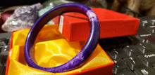 Load image into Gallery viewer, 10% OF- 66/67/68mm Certified Natural Lavender Purple Emerald Jade A HandCarved Lucky Bracelet Bangle Z0032