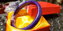 Load image into Gallery viewer, 10% OF- 66/67/68mm Certified Natural Lavender Purple Emerald Jade A HandCarved Lucky Bracelet Bangle Z0032