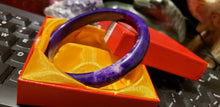 Load image into Gallery viewer, 10% OF- 66/67/68mm Certified Natural Lavender Purple Emerald Jade A HandCarved Lucky Bracelet Bangle Z0032