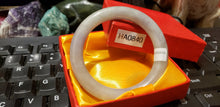 Load image into Gallery viewer, 10% OFF- 54/55/56mm Certified Natural Lavender Jadeite Emerald A*Jade HandCarved Bracelet Bangle HA0840