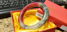 Load image into Gallery viewer, 10% OF- 53/54/55mm Certified Natural Red Emerald Xiu Jade A HandCarved Lucky Round Bracelet Bangle P659