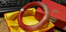 Load image into Gallery viewer, 10% OF- 53/54/55mm Certified Natural Red Emerald Xiu Jade A HandCarved Lucky Round Bracelet Bangle P660
