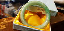 Load image into Gallery viewer, 10% OFF- 55/56/57mm Certified Natural Jadeite Emerald A Jade HandCarved Round Bangle GX3032