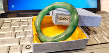 Load image into Gallery viewer, 10% OFF- 58/59/60mm Certified Natural Jadeite Emerald A*Jade HandCarved Lucky Round Bracelet Bangle GX662