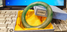 Load image into Gallery viewer, 10% OFF- 59/60/61mm Certified Natural Jadeite Emerald A*Jade HandCarved Lucky Round Bracelet Bangle GX663