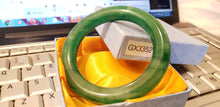 Load image into Gallery viewer, 10% OFF- 58/59/60mm Certified Natural Jadeite Emerald A*Jade HandCarved Lucky Round Bracelet Bangle GX3352