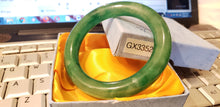 Load image into Gallery viewer, 10% OFF- 58/59/60mm Certified Natural Jadeite Emerald A*Jade HandCarved Lucky Round Bracelet Bangle GX3352