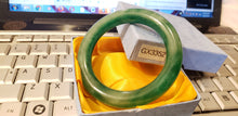Load image into Gallery viewer, 10% OFF- 58/59/60mm Certified Natural Jadeite Emerald A*Jade HandCarved Lucky Round Bracelet Bangle GX3352