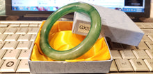 Load image into Gallery viewer, 10% OFF- 58/59/60mm Certified Natural Jadeite Emerald A*Jade HandCarved Lucky Round Bracelet Bangle GX3352