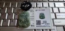 Load image into Gallery viewer, 10% OF- Certified Natural Icy Jadeite Emerald A*Jade Handcarved Lucky Ox Cow Ruyi Coin Pendant A5949