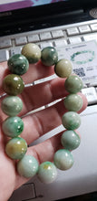 Load image into Gallery viewer, 10% OF- 50-63mm Certified Natural Multi-Color Jadeite Emerald Jade Carved 12MM STAR Beads Stretchy-Bracelet《Grade A》A0064