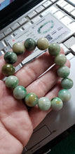 Load image into Gallery viewer, 10% OF- 50-63mm Certified Natural Multi-Color Jadeite Emerald Jade Carved 12MM STAR Beads Stretchy-Bracelet《Grade A》A0064