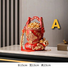 Load image into Gallery viewer, Chinese Feng Shui Lucky Wealth Gold Money Bag Ingot Statue Home/Office Decor Sculpture Craft Living Room TV Cabinet Fortune Ornament Housewarming Gift