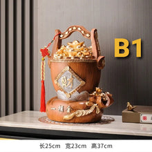 Load image into Gallery viewer, Chinese Feng Shui Lucky Wealth Gold Money Bag Ingot Statue Home/Office Decor Sculpture Craft Living Room TV Cabinet Fortune Ornament Housewarming Gift