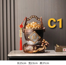 Load image into Gallery viewer, Chinese Feng Shui Lucky Wealth Gold Money Bag Ingot Statue Home/Office Decor Sculpture Craft Living Room TV Cabinet Fortune Ornament Housewarming Gift