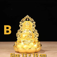Load image into Gallery viewer, Chinese Feng Shui Lucky Wealth Gold Blessing Guanyin Buddha God Statue Home/Office Decor Sculpture Craft Living Room TV Cabinet Fortune Ornament Housewarming Gift