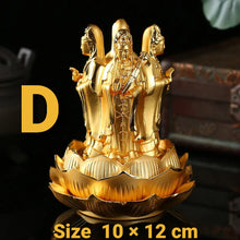 Load image into Gallery viewer, Chinese Feng Shui Lucky Wealth Gold Blessing Guanyin Buddha God Statue Home/Office Decor Sculpture Craft Living Room TV Cabinet Fortune Ornament Housewarming Gift