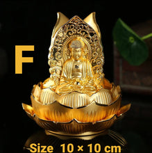 Load image into Gallery viewer, Chinese Feng Shui Lucky Wealth Gold Blessing Guanyin Buddha God Statue Home/Office Decor Sculpture Craft Living Room TV Cabinet Fortune Ornament Housewarming Gift