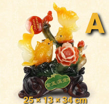 Load image into Gallery viewer, Chinese Feng Shui Lucky Wealth Gold Fish Statue Home/Office Decor Sculpture Craft Living Room TV Cabinet Fortune Ornament Housewarming Gift