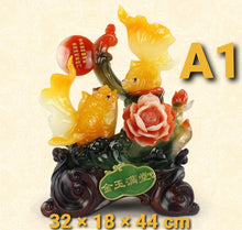 Load image into Gallery viewer, Chinese Feng Shui Lucky Wealth Gold Fish Statue Home/Office Decor Sculpture Craft Living Room TV Cabinet Fortune Ornament Housewarming Gift