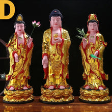 Load image into Gallery viewer, Chinese Feng Shui Lucky Wealth Gold Blessing Buddha Guanyin God Statues Home/Office Decor Sculpture Craft Living Room TV Cabinet Fortune Ornament Housewarming Gift