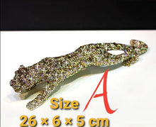 Load image into Gallery viewer, Chinese Feng Shui Wealth Lucky Bling Bling Gold/Silver Leopard Statue Home/Office Decor Sculpture Craft Living Room TV Cabinet Fortune Ornament Housewarming Gift
