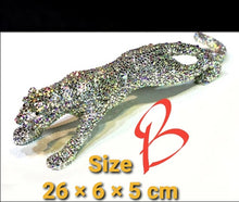 Load image into Gallery viewer, Chinese Feng Shui Wealth Lucky Bling Bling Gold/Silver Leopard Statue Home/Office Decor Sculpture Craft Living Room TV Cabinet Fortune Ornament Housewarming Gift