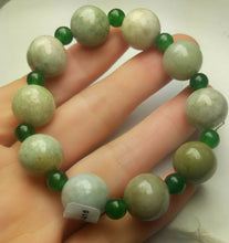 Load image into Gallery viewer, 55-63mm Certified Natural Jadeite Emerald A Jade Carved 12mm Beads Stretchy-Bracelet A6416 with Gift Box