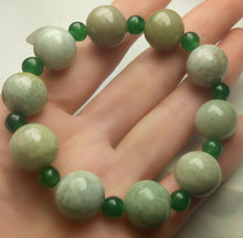 Load image into Gallery viewer, 55-63mm Certified Natural Jadeite Emerald A Jade Carved 12mm Beads Stretchy-Bracelet A6416 with Gift Box