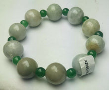 Load image into Gallery viewer, 55-63mm Certified Natural Jadeite Emerald A Jade Carved 12mm Beads Stretchy-Bracelet A6416 with Gift Box